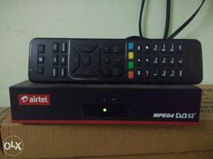 Black Airtel MPEG4 Television Box