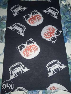 Black Skull Print Textile