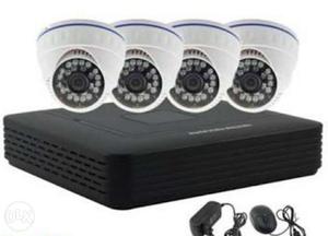 Cctv camera 1.3mp with 4 channel dvr, smps, 1tb