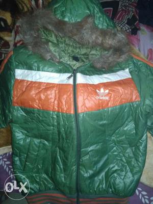 Green, Orange And White Adidas Paka Jacket