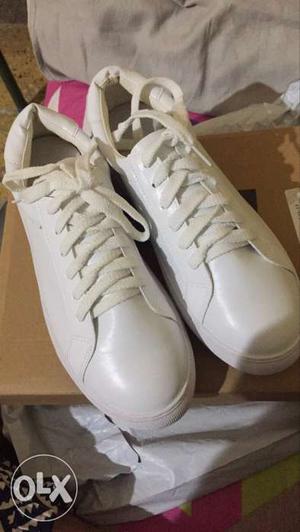 New Faux leather white women shoes!