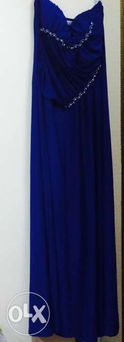 Party wear elegant royal blue colour stretchable gown