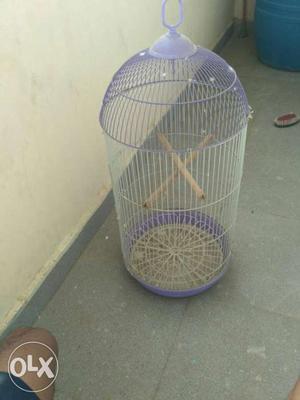 Purple Steel Bird Cage with big another cage also