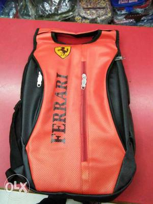 Red And Black Ferrari unused Backpack