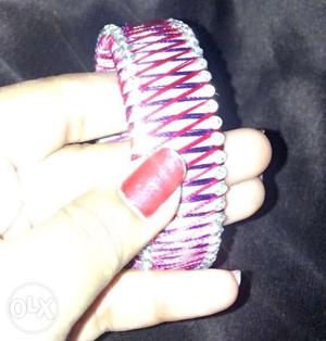 Red And White Paracord Bracelet