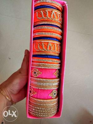 Silk thread bangles set per set