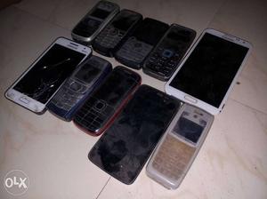 Total 10 Mobile phones of Samsung Nokia LG Micromax Xolo.