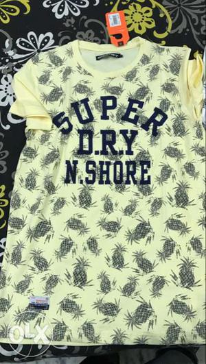 Yellow And Black Super D.R.Y N. Shore Crew-neck T-shirt