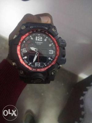 Black And Red Casio G-Shock Chronograph Digital Watch