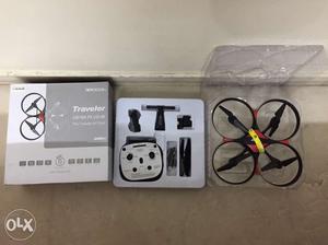 Black And Red Quadcopter Drone Set With Box