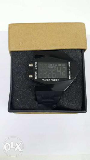 Black Digital Watch With Band And Box