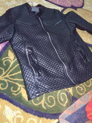 Black leather Jacket size xl