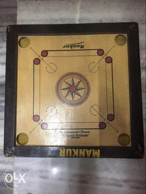 Brown And Black Mankur Carom Board