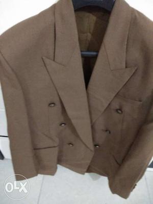 Brown Peak Lapel Suit Jacket
