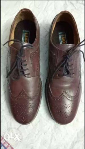 Brown pure leather shoes size 8 with leather