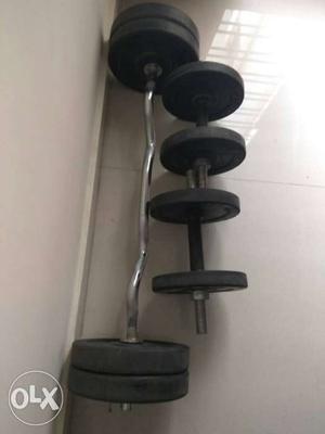 Ez Curl Bar With Weight Plates