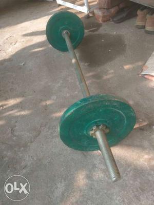 Green And Gray Barbell