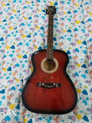 Hobmer Acoustic Guitar (Red Colour) In Very Good Condition.