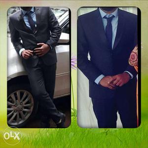 Men's Black Formal Suit With Neckties Collage Photo