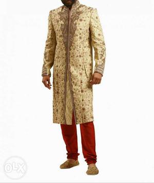 Men's Brown Sherwani Traditional Dress