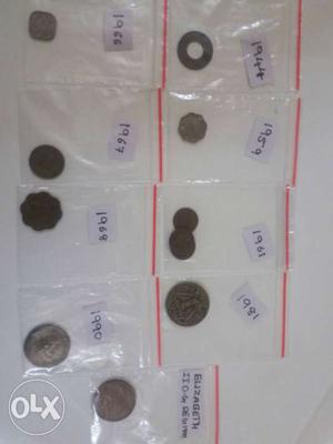 Old coin collection from  with queen