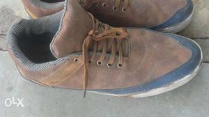 Pair Of Brown Suede Work Boots