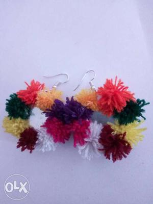 Pair Of Thread Hook Earrings Handmade
