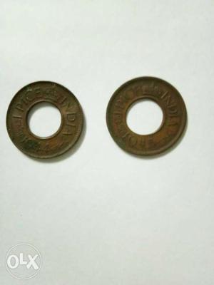 Pair of one paise coin of year 