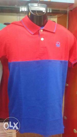 Red And Blue Polo Shirt