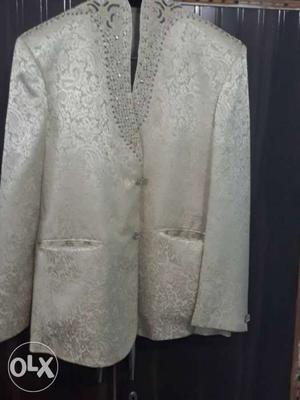 White Satin Suit Jacket 40 size