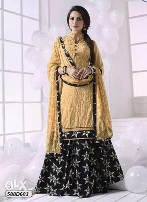 Women's Brown And Black Traditional Dress