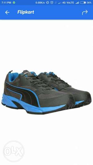 Black And Blue Running Shoe