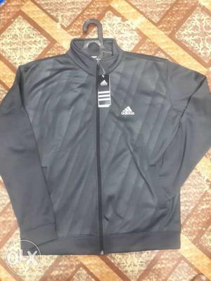Black And White Adidas Zip-up Jacket