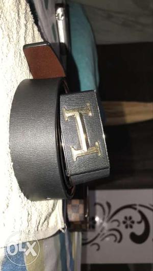 Black Leather Hermes Belt