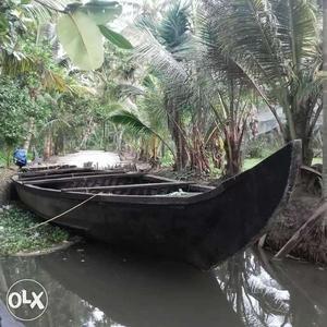 Black Wooden Clinker Boat