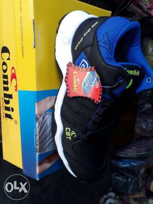 Blue And Black Running Shoes With Box