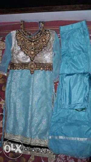 Blue, Silver And Gold Dress (Designer suit with plasjo)