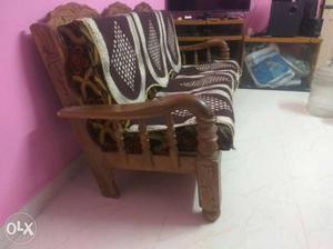 Brown And Black Wooden Rocking Chair