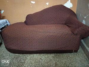 Brown Fabric Chaise Lounge