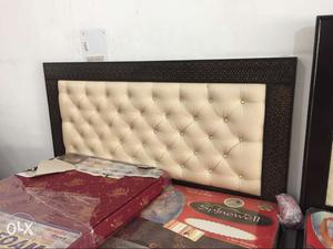 Double bed box Black, White And Red Leather Bed Headboard