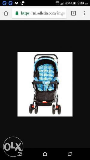 Excellent quality exported baby pram. blue print