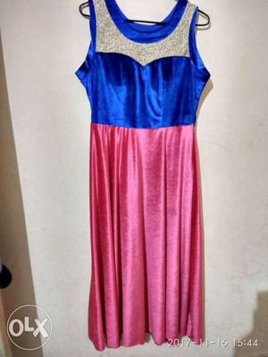 Gorgeous brand new blue pink velvet gown
