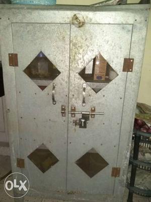 Gray Metal 2-door Kitchen Cabinet