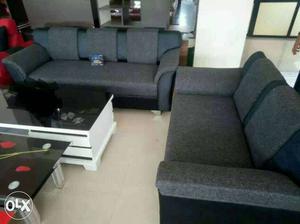 Grey Padded Sofa Set