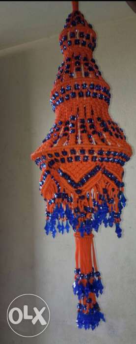 Hand made Orange And Blue Hanging Decor