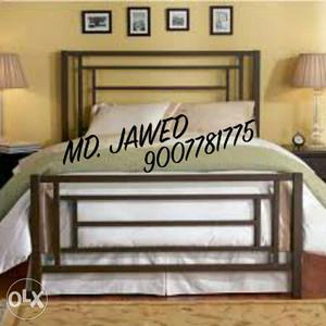 K G N FURNITURE Black Metal Bed brand new Bed with ply only