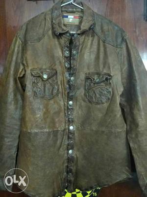 Leather shirt jacket Rs., size 40