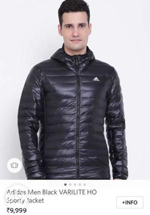 Men's Black Adidas Zip-up Jacket