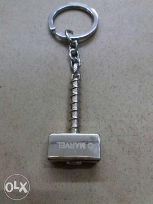 Metal Silver-colored Marvel Mjoler Hammer Keychain