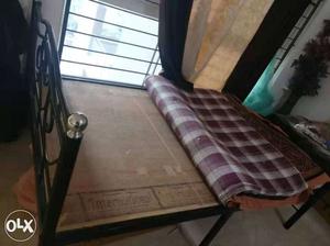 Metal bed Queen size with mattress.